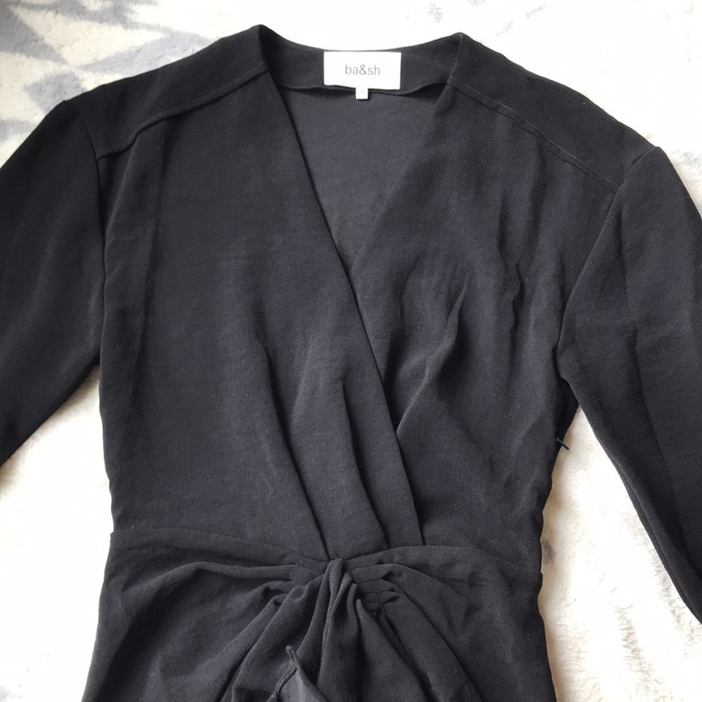 ba&sh Kiari Draped Mini Dress Black XS - Picture 6 of 16